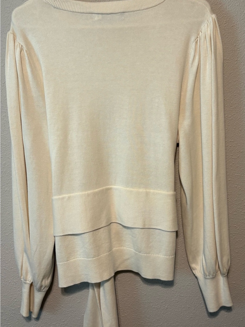 Ralph Lauren Cream Tie-Waist Long-Sleeve Sweatee - Picture 3 of 8
